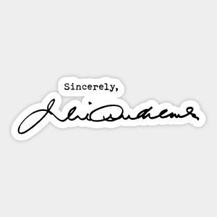 Julie Andrews, sincerely. Sticker